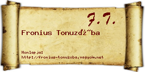 Fronius Tonuzóba névjegykártya