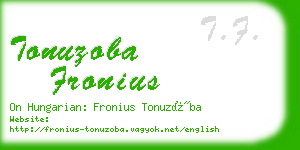 tonuzoba fronius business card
